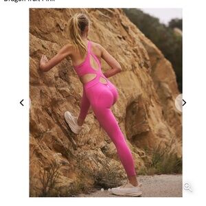 Free People Dragon Fruit Pink Leggings Jumpsuit